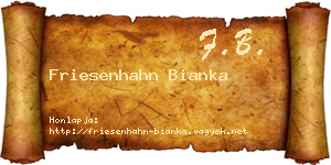 Friesenhahn Bianka névjegykártya